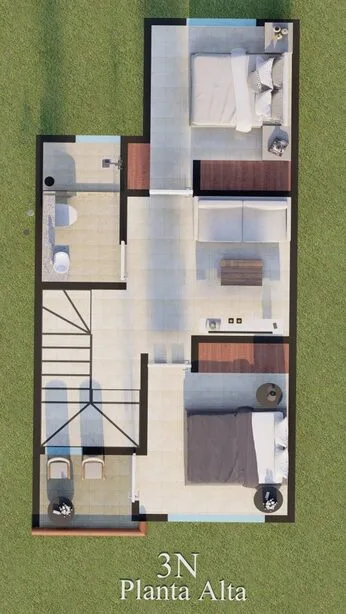 Plano de planta alta de casa en venta en Emiliano Zapata, Morelos